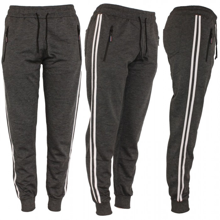 Men's Joggers, Zipper Pockets Charcole