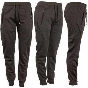 Men's Joggers, Zipper Pockets Charcole