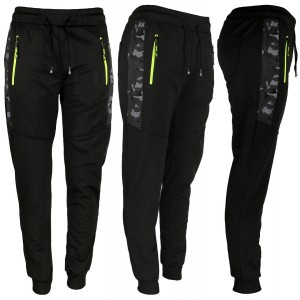 Men's Joggers, Zipper Pockets Black