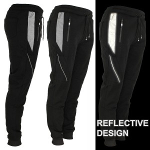 Men's Joggers, Zipper Pockets Black