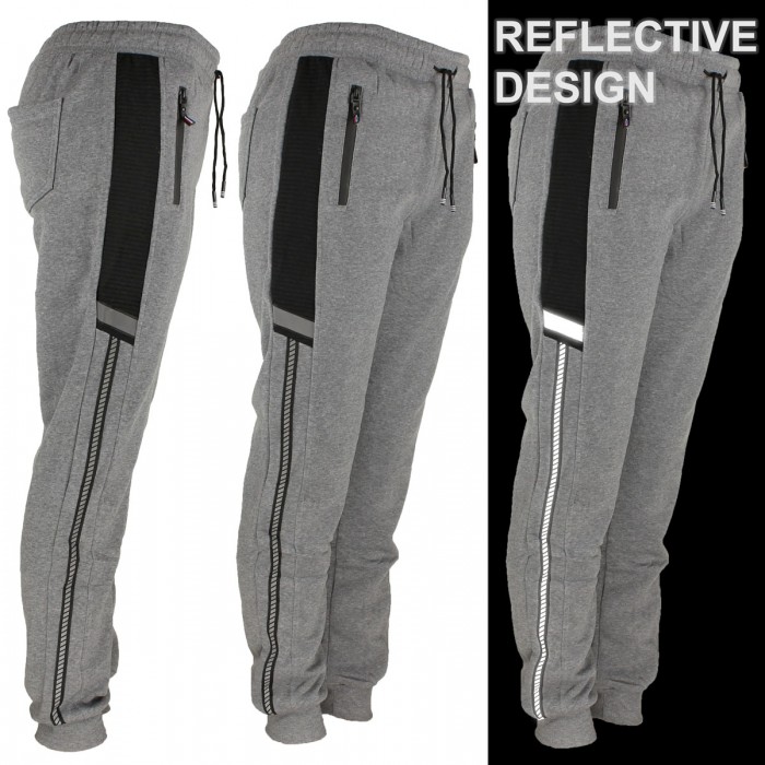 Men's Joggers, Zipper Pockets Grey