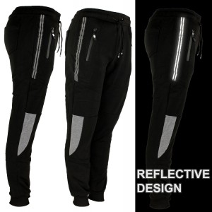 Men's Joggers, Zipper Pockets Black