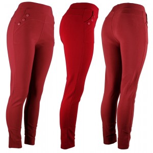 Womens Dress Pants 3 Button Red
