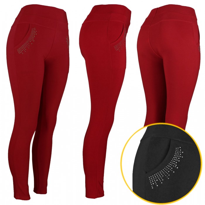 Womens Dress Pants 3 Button Red