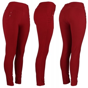 Womens Dress Pants Pleat RED