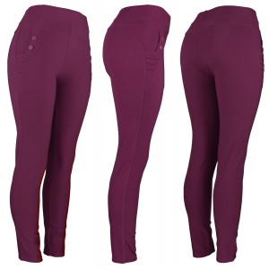 Womens Dress Pants Pleat Berry